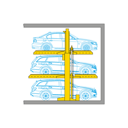 Grafik zeigt die Anordnung der Autos in einem Parksystem