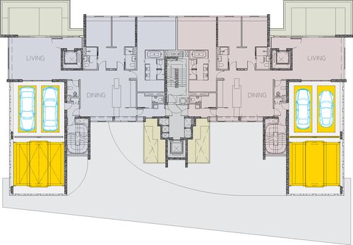 Übersichtsgrafik über die Verteilung der Parksysteme im Gebäude