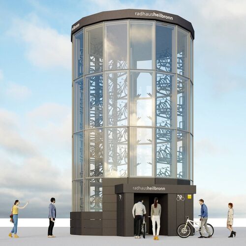 Visualisierung eines Fahrradparkturm