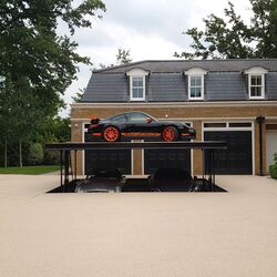 Cars are parked in a car parking system