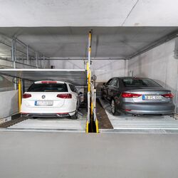 Cars are parked in a car parking system