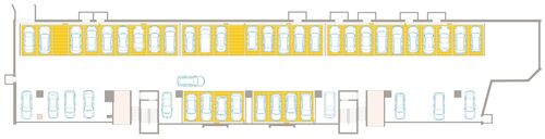 Die Grafik zeigt die Übersicht der Parksysteme in der Tiefgarage