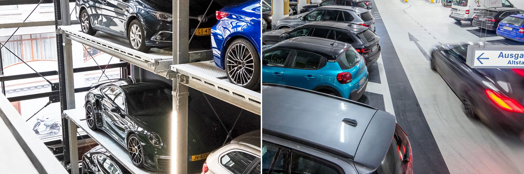 Image comparative montrant différentes voitures en stationnement