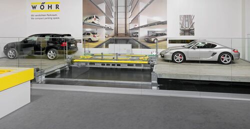 Bild des Parksystems mit daraufparkenden Autos